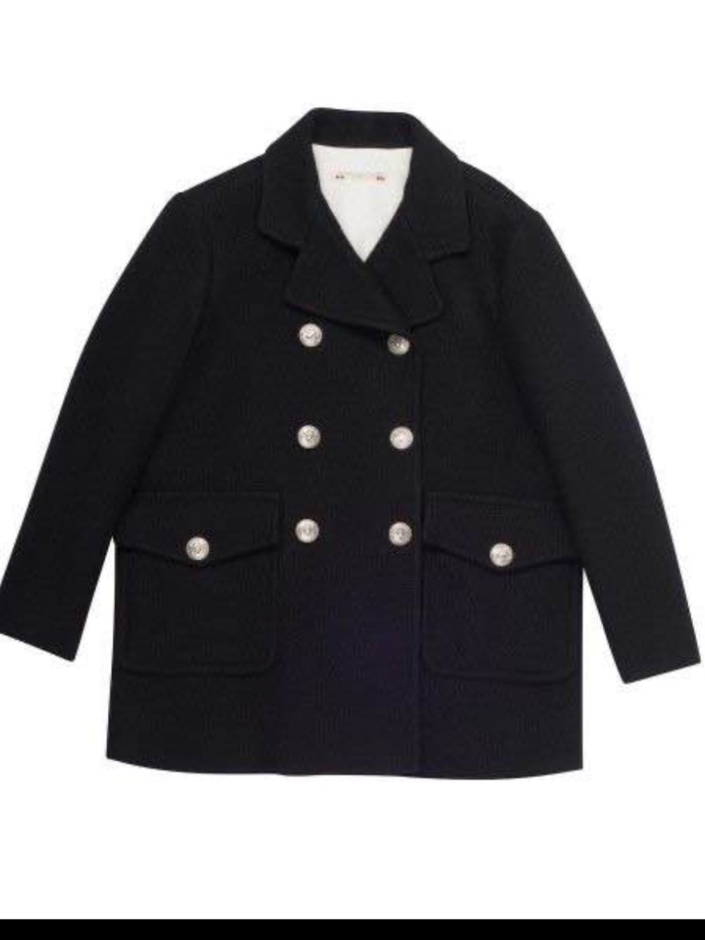 Bonpoint Black Double-Breasted Pea Coat for Kids